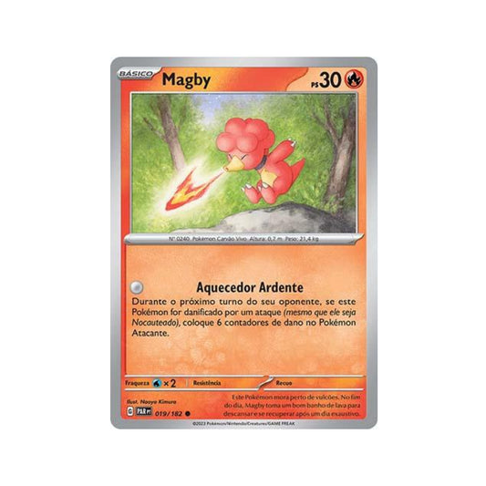 Magby 019/182 in Portuguese Paradox Rift Pokémon TCG