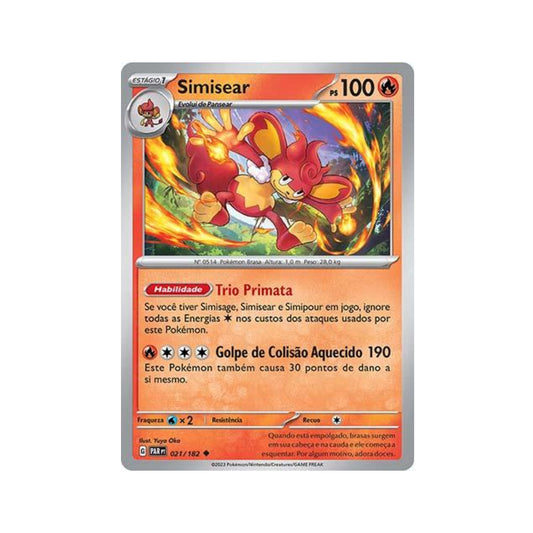 Simisear 021/182 in Portuguese Paradox Rift Pokémon TCG