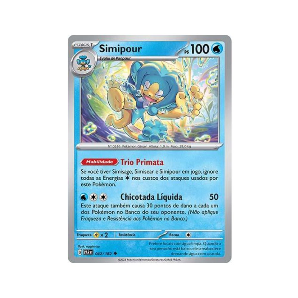 Simipour 042/182 in Portuguese Paradox Rift Pokémon TCG