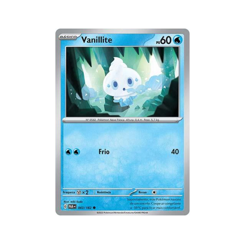 Vanillite 043/182 in Portuguese Paradox Rift Pokémon TCG