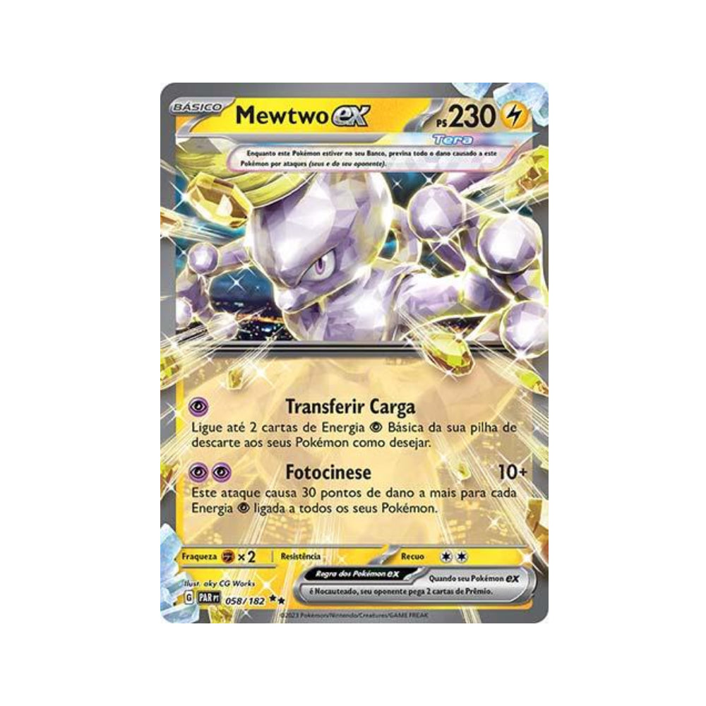 Mewtwo ex 058/182 in Portuguese Paradox Rift Pokémon TCG