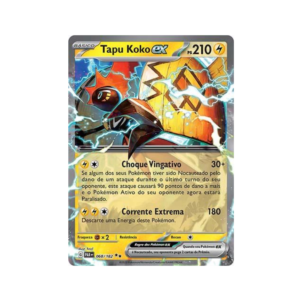 Tapu Koko ex 068/182 in Portuguese Paradox Rift Pokémon TCG