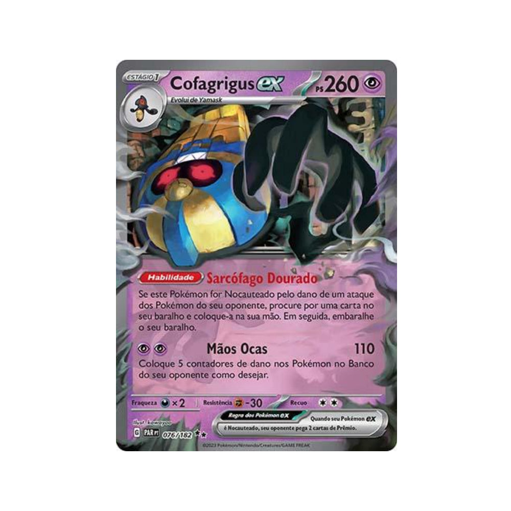 Cofagrigus ex 076/182 in Portuguese Paradox Rift Pokémon TCG