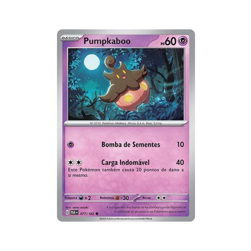 Pumpkaboo 077/182 in Portuguese Paradox Rift Pokémon TCG