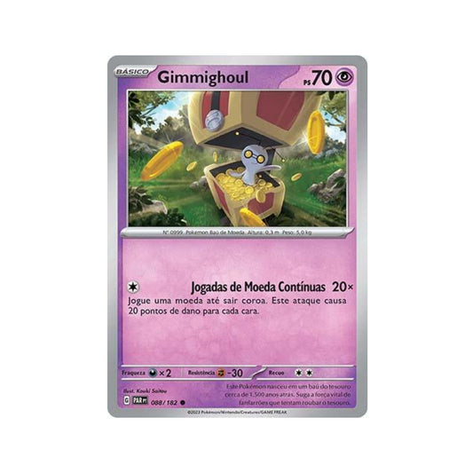 Gimmighoul 088/182 in Portuguese Paradox Rift Pokémon TCG