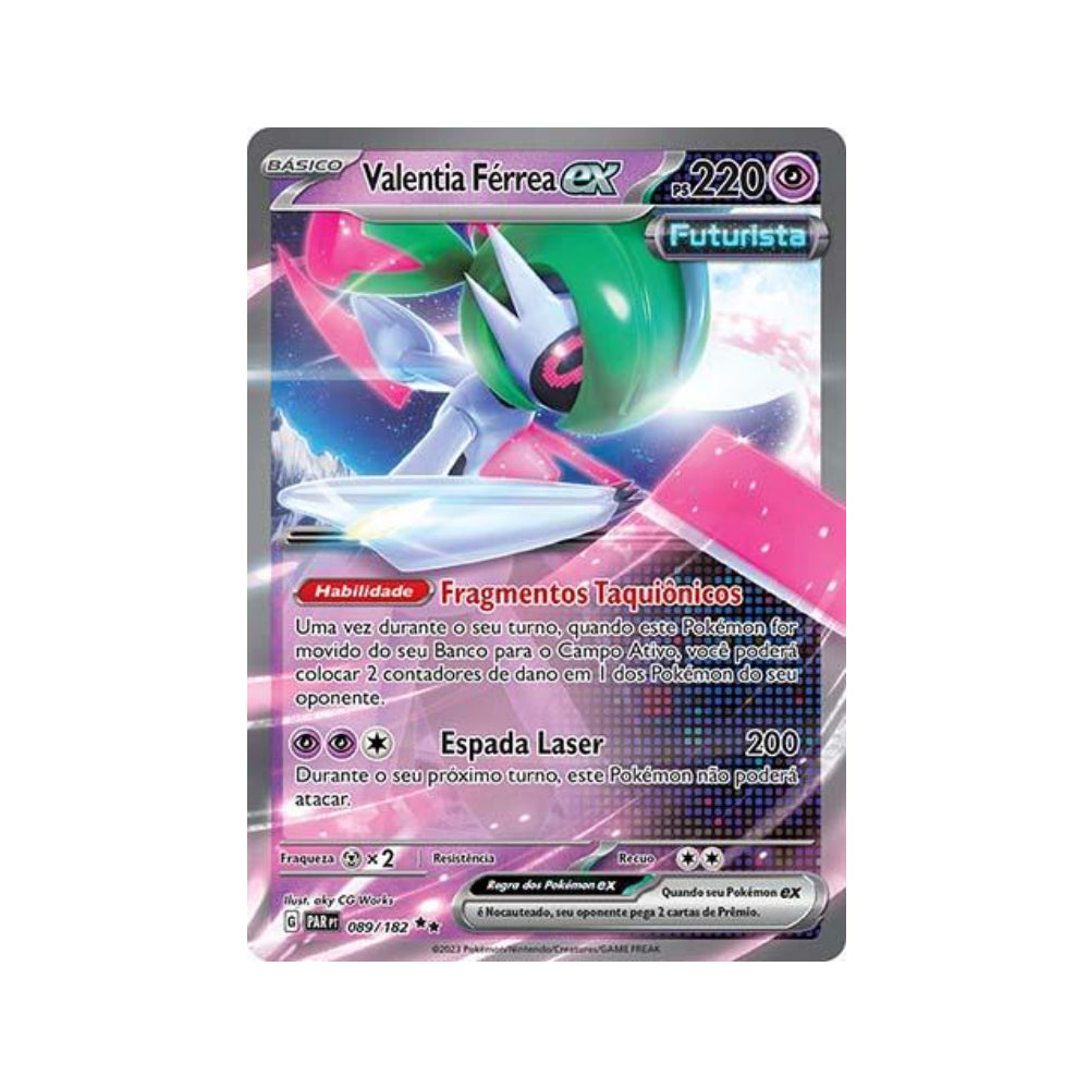 Iron Valiant ex 089/182 in Portuguese Paradox Rift Pokémon TCG