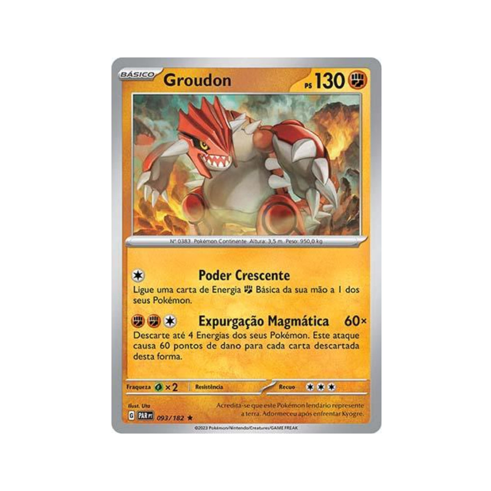 Groudon 093/182 in Portuguese Paradox Rift Pokémon TCG