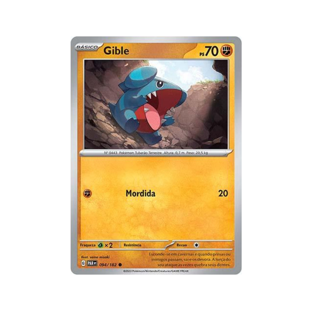 Gible 094/182 in Portuguese Paradox Rift Pokémon TCG