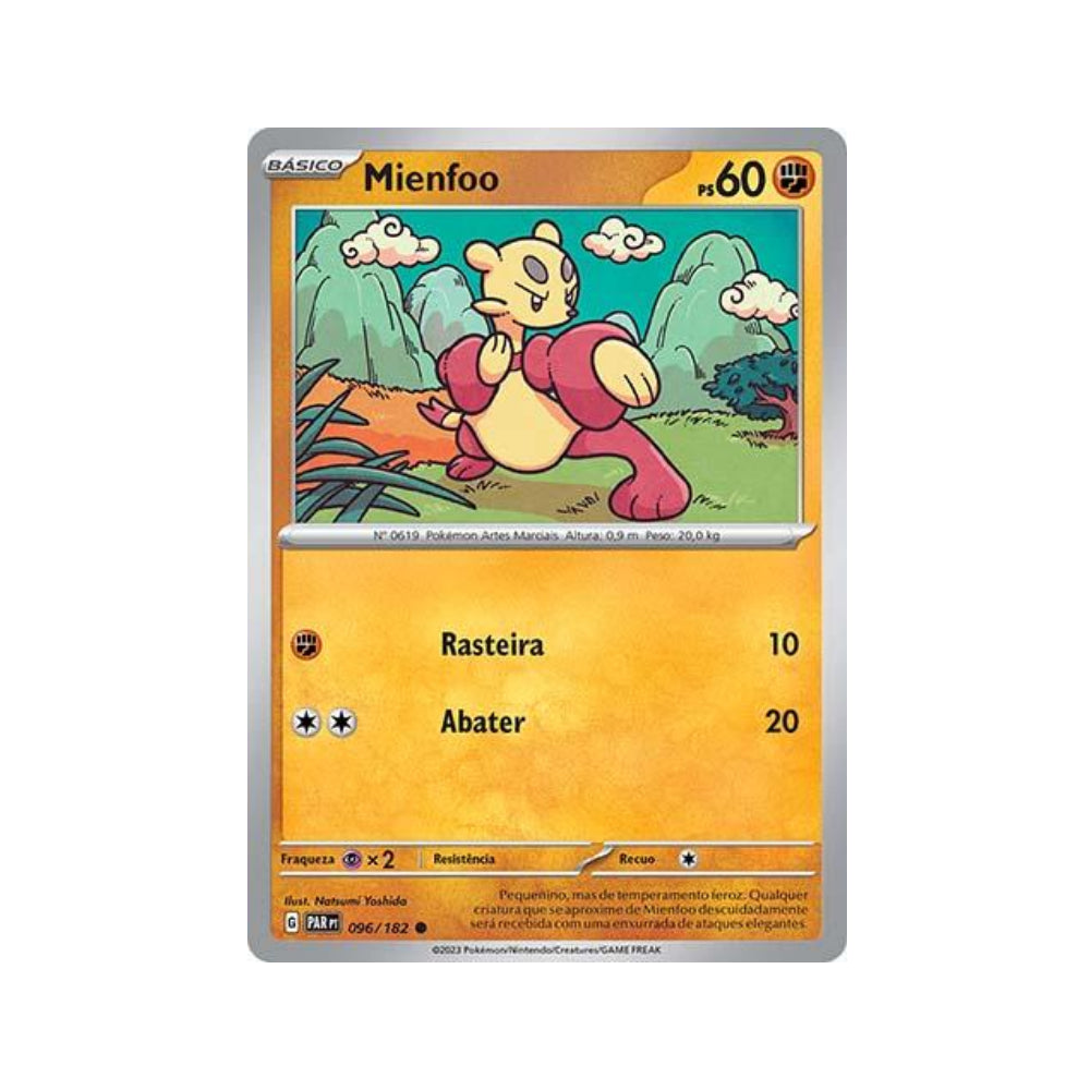 Mienfoo 096/182 in Portuguese Paradox Rift Pokémon TCG