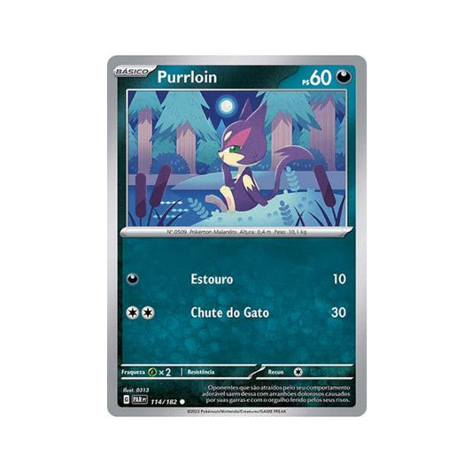 Purrloin 114/182 in Portuguese Paradox Rift Pokémon TCG