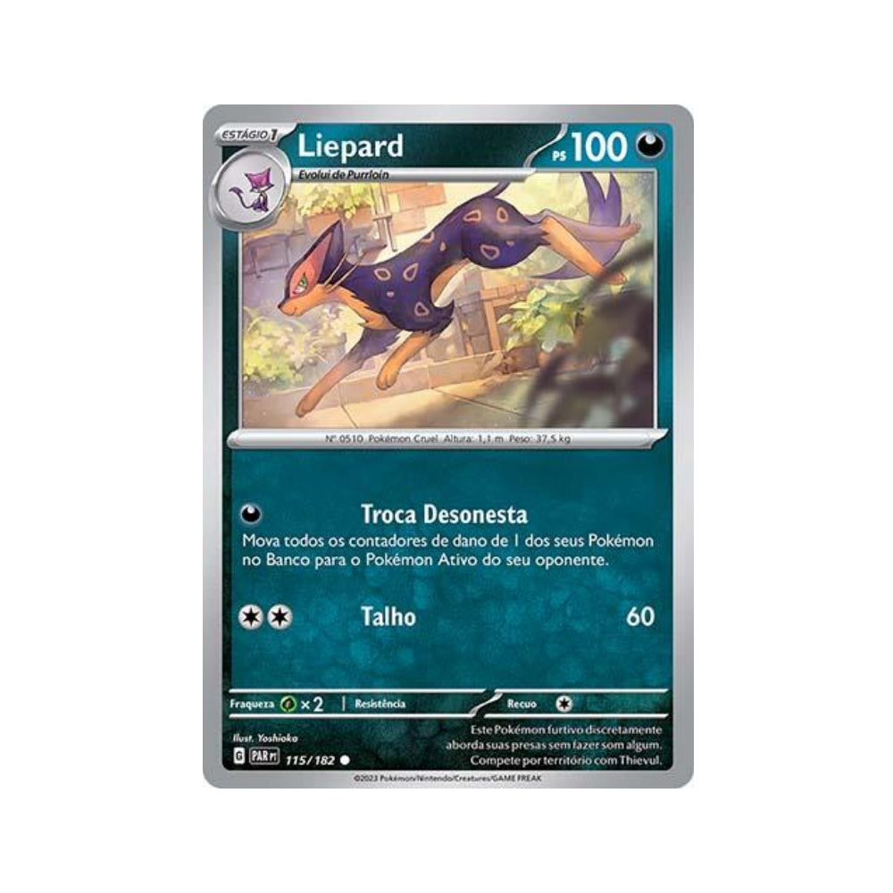 Liepard 115/182 in Portuguese Paradox Rift Pokémon TCG