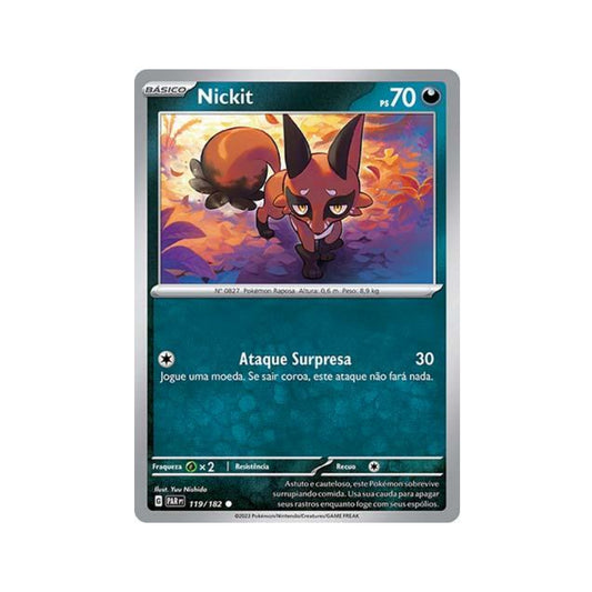 Nickit 119/182 in Portuguese Paradox Rift Pokémon TCG