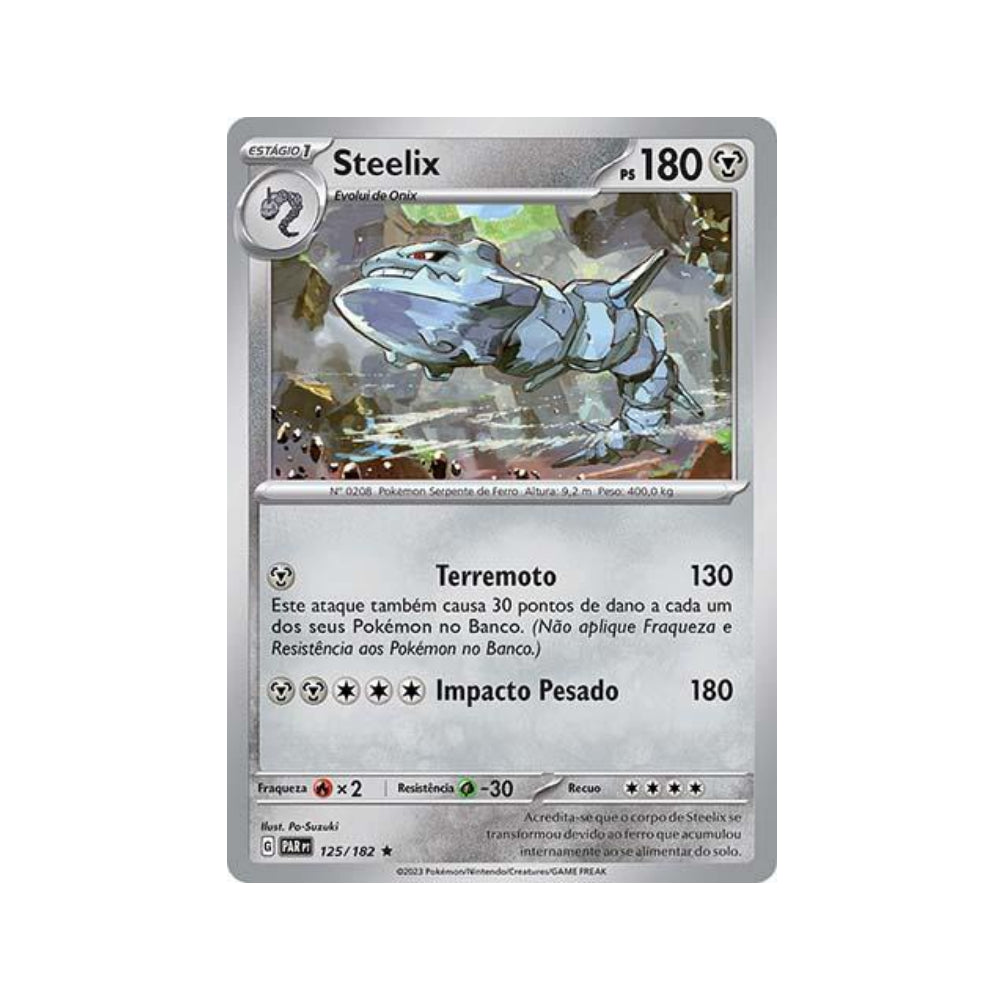 Steelix 125/182 in Portuguese Paradox Rift Pokémon TCG