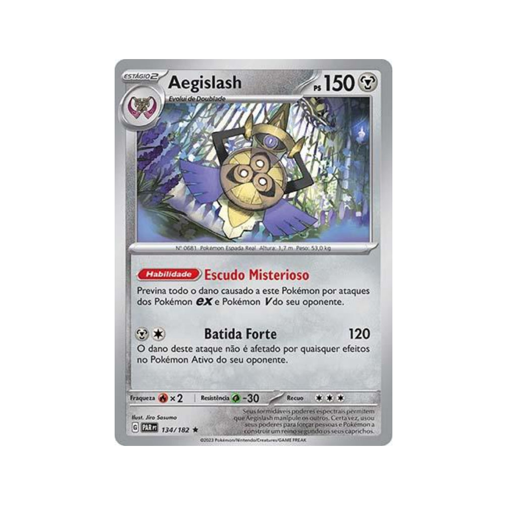 Aegislash 134/182 in Portuguese Paradox Rift Pokémon TCG