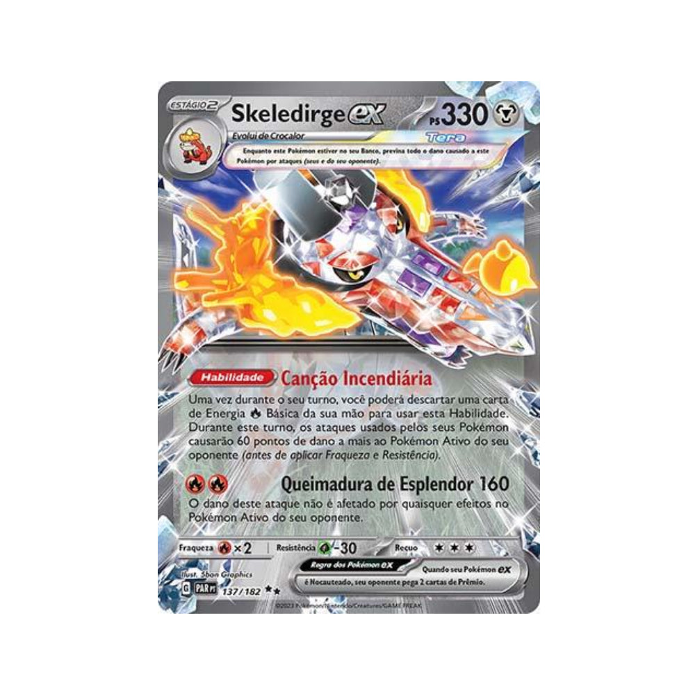 Skeledirge ex 137/182 in Portuguese Paradox Rift Pokémon TCG