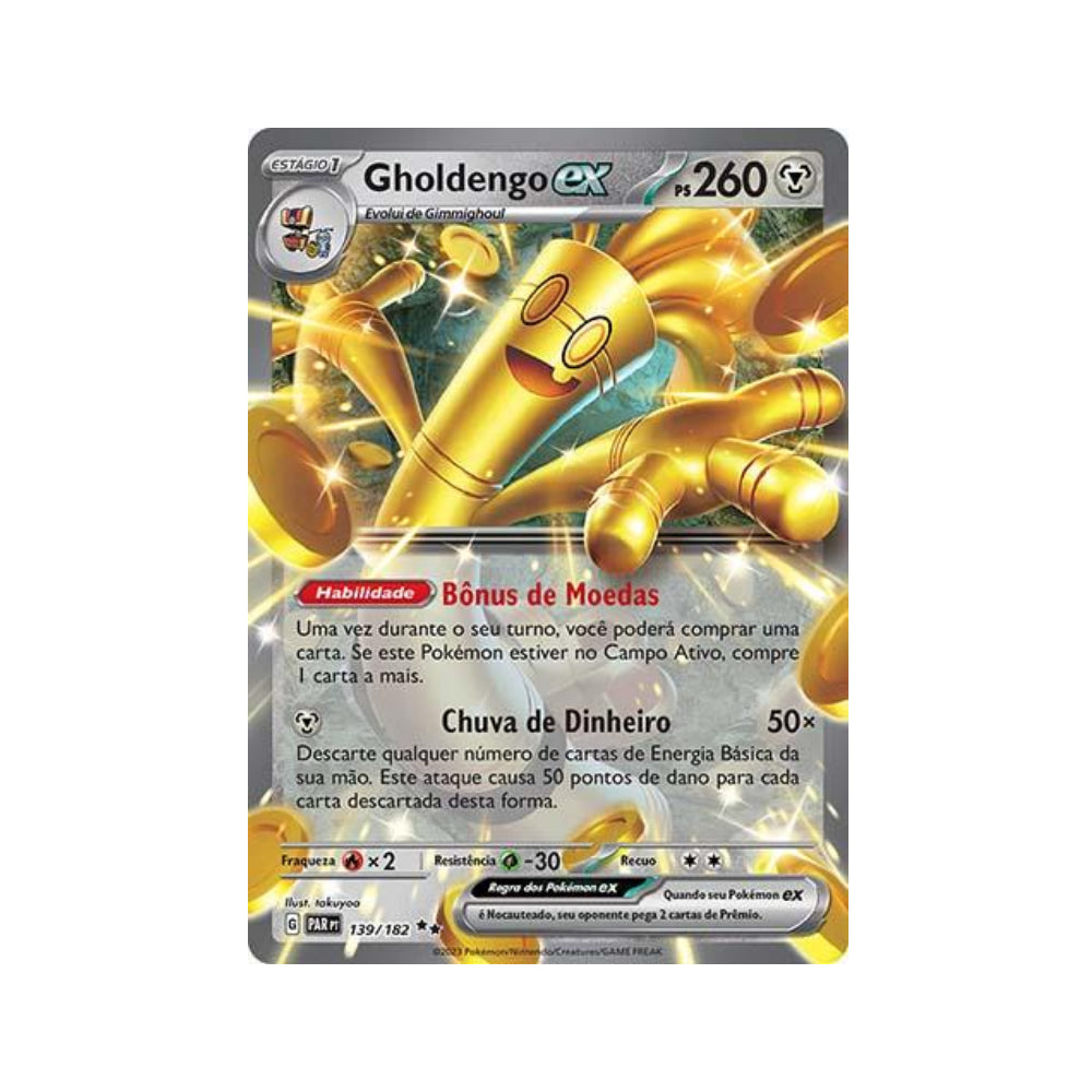 Gholdengo ex 139/182 in Portuguese Paradox Rift Pokémon TCG