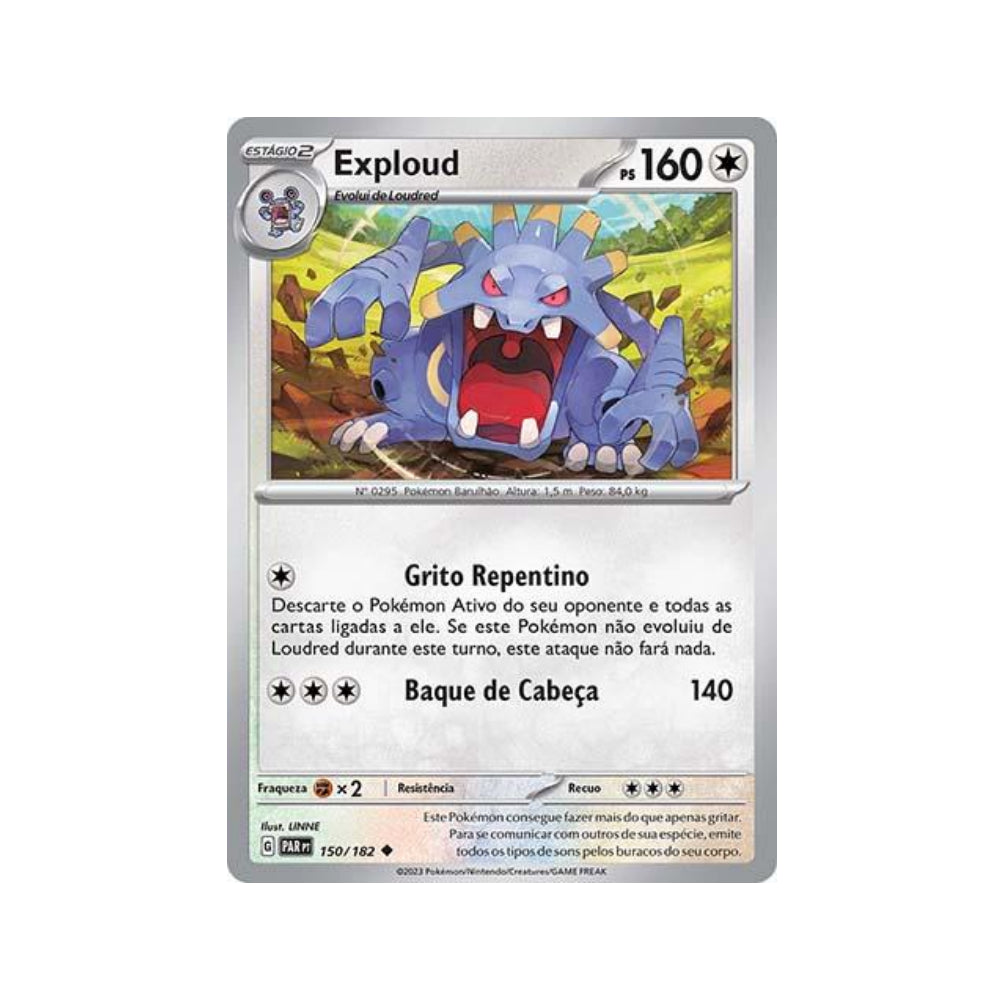 Exploud 150/182 in Portuguese Paradox Rift Pokémon TCG