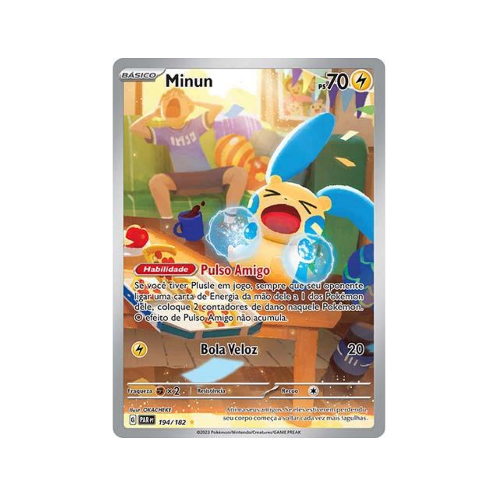 Minun 194/182 in Portuguese Paradox Rift Pokémon TCG