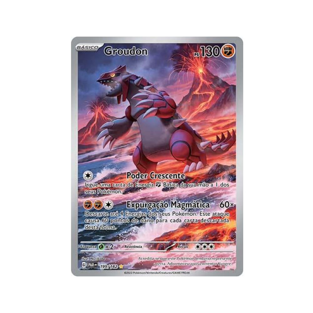 Groudon 199/182 in Portuguese Paradox Rift Pokémon TCG