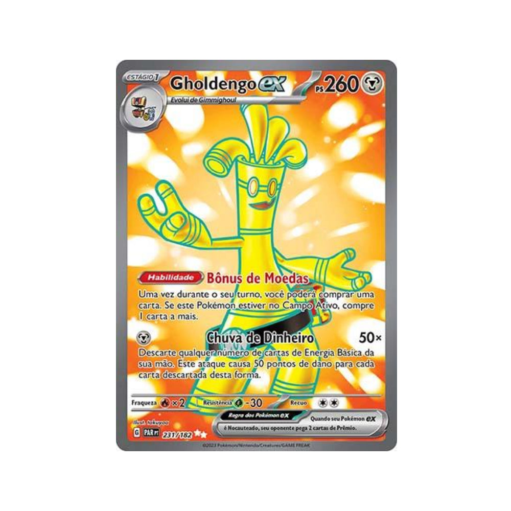 Gholdengo ex 231/182 in Portuguese Paradox Rift Pokémon TCG