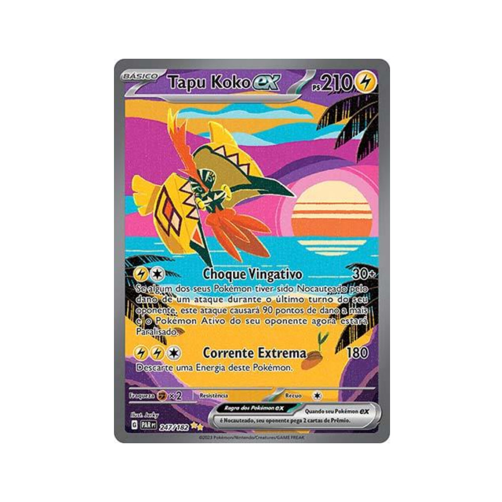 Tapu Koko ex 247/182 in Portuguese Paradox Rift Pokémon TCG