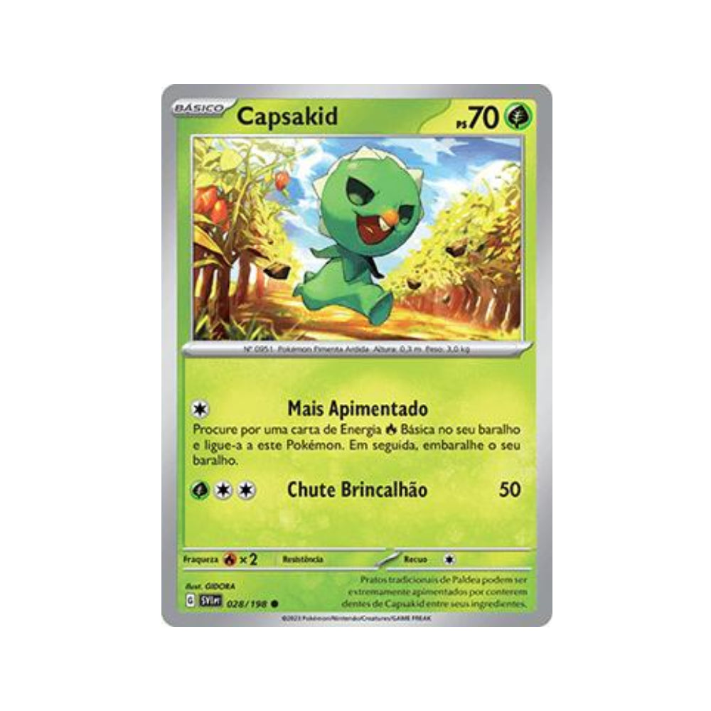 Capsakid 028/198 in Portuguese Scarlet & Violet Pokémon TCG