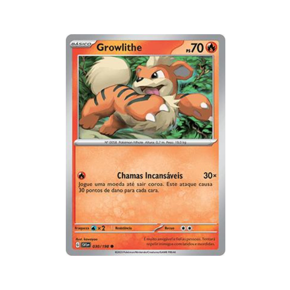 Growlithe 030/198 in Portuguese Scarlet & Violet Pokémon TCG