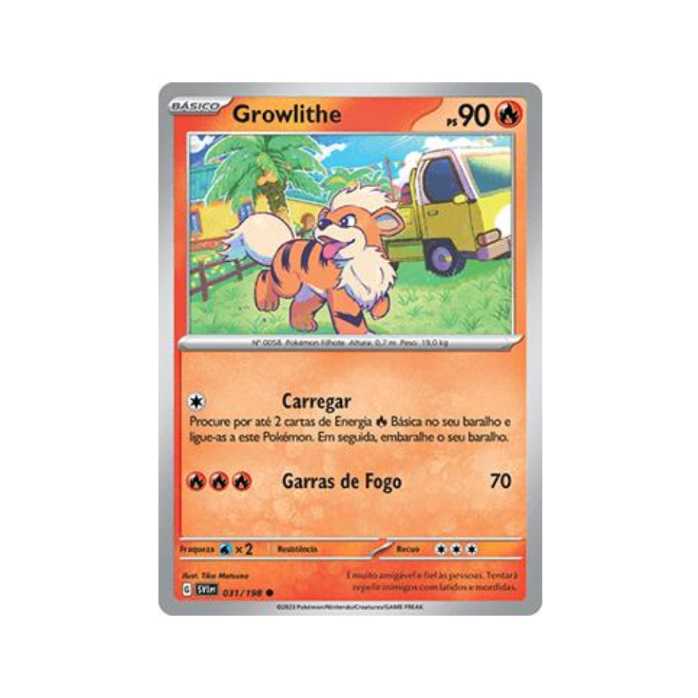 Growlithe 031/198 in Portuguese Scarlet & Violet Pokémon TCG