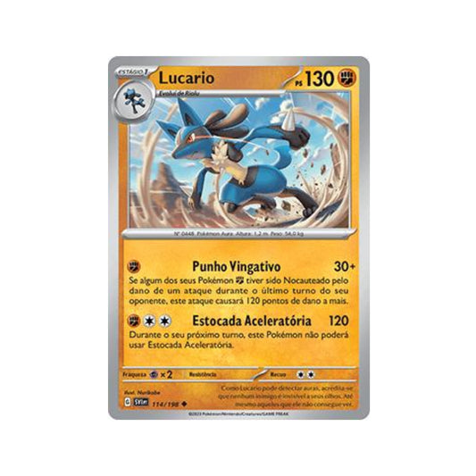 Lucario 114/198 in Portuguese Scarlet & Violet Pokémon TCG