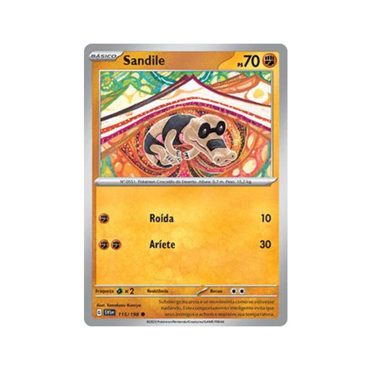 Sandile 115/198 in Portuguese Scarlet & Violet Pokémon TCG