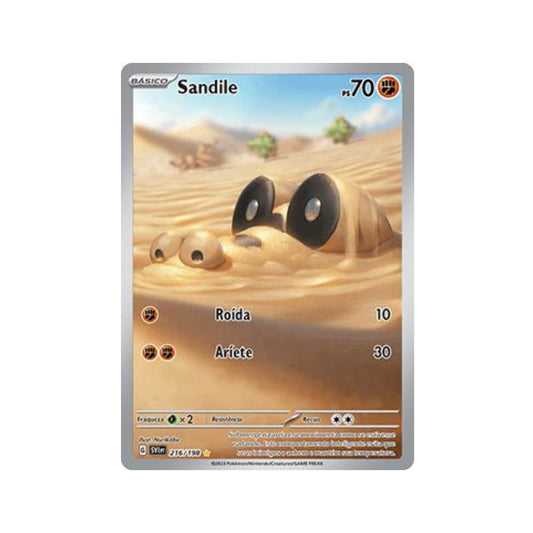 Sandile 216/198 in Portuguese Scarlet & Violet Pokémon TCG