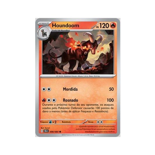 Houndoom 008/064 in Portuguese Shrouded Fable Pokémon TCG