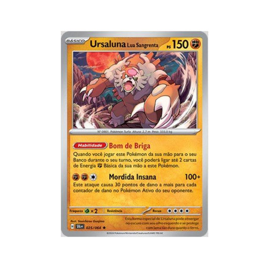 Bloodmoon Ursaluna 025/064 in Portuguese Shrouded Fable Pokémon TCG