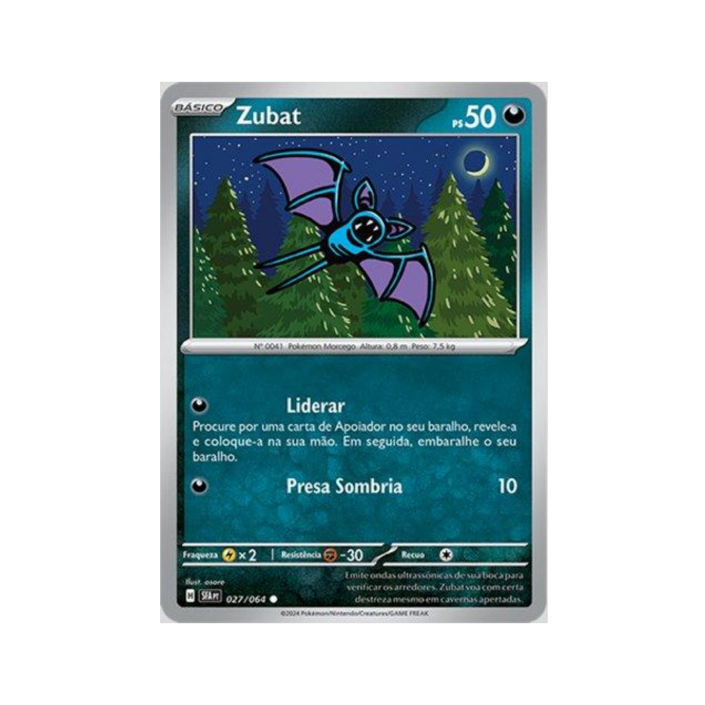 Zubat 027/064 in Portuguese Shrouded Fable Pokémon TCG