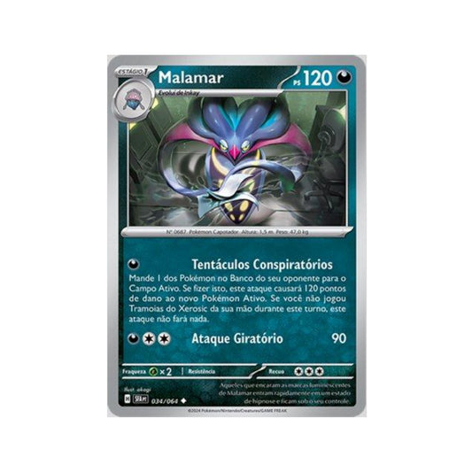 Malamar 034/064 in Portuguese Shrouded Fable Pokémon TCG