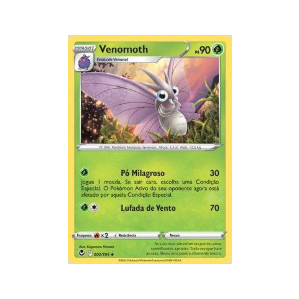 Venomoth 002/195 in Portuguese Silver Tempest Pokémon TCG