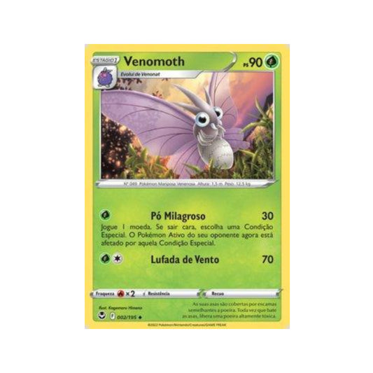 Venomoth 002/195 in Portuguese Silver Tempest Pokémon TCG