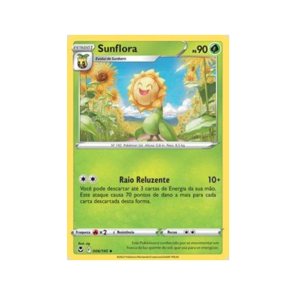 Sunflora 006/195 in Portuguese Silver Tempest Pokémon TCG