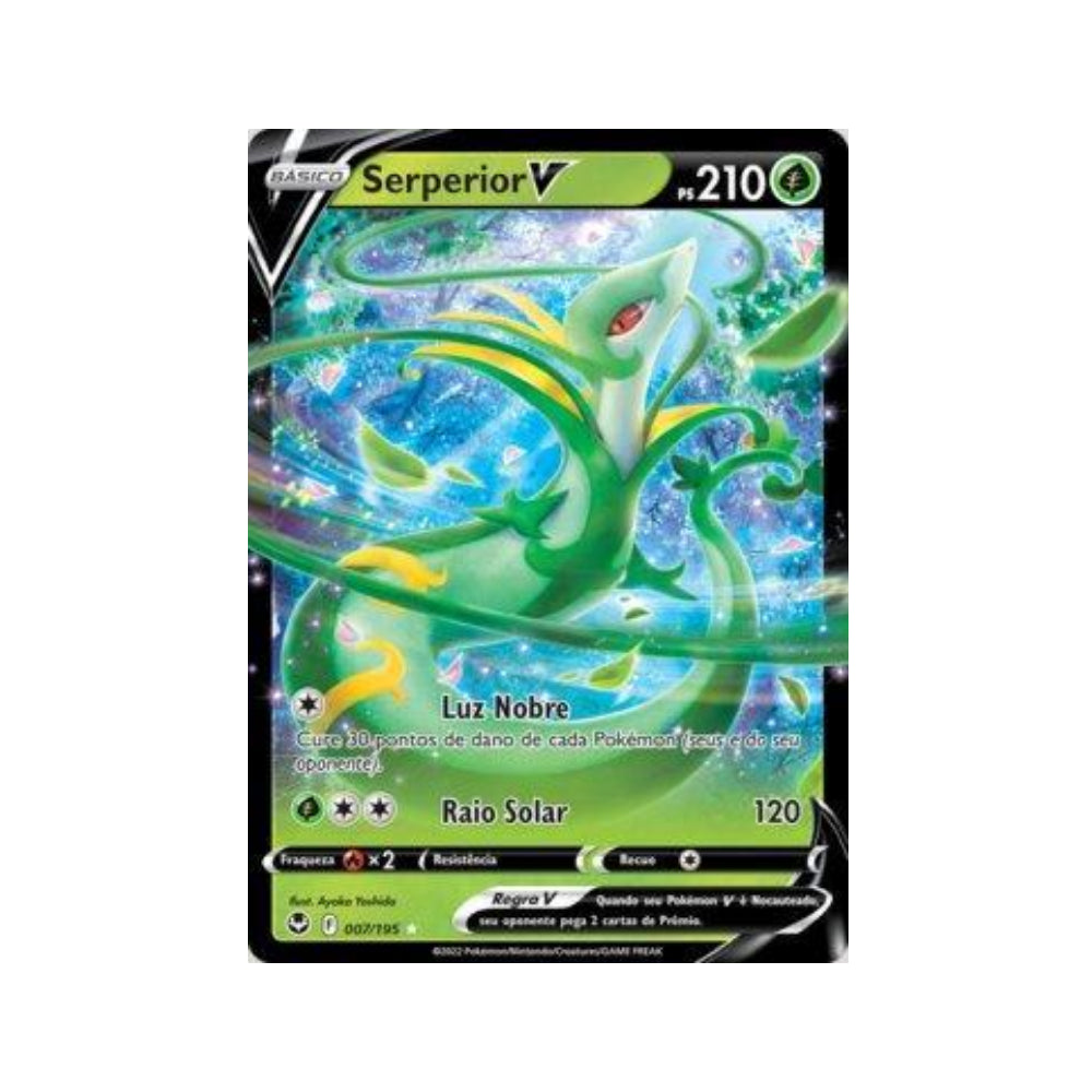 Serperior-V 007/195 in Portuguese Silver Tempest Pokémon TCG