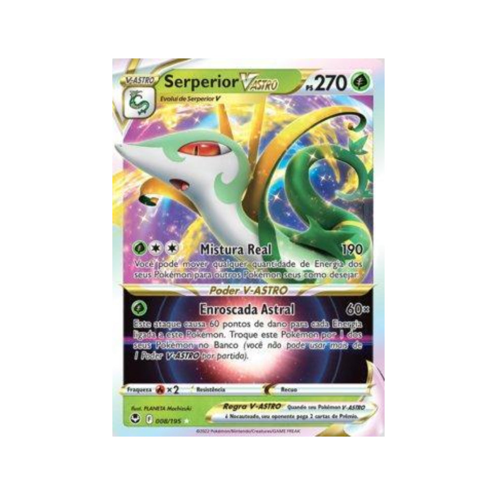 Serperior-VSTAR 008/195 in Portuguese Silver Tempest Pokémon TCG