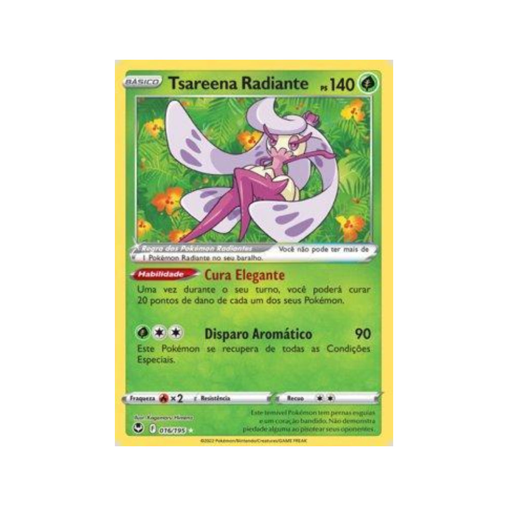 Radiant Tsareena 016/195 in Portuguese Silver Tempest Pokémon TCG