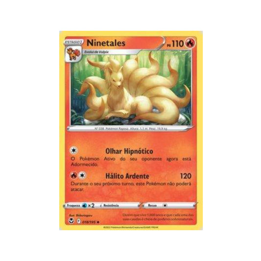 Ninetales 018/195 in Portuguese Silver Tempest Pokémon TCG