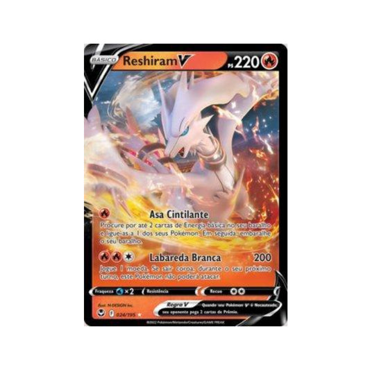 Reshiram-V 024/195 in Portuguese Silver Tempest Pokémon TCG