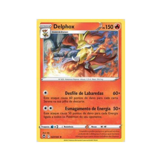 Delphox 027/195 in Portuguese Silver Tempest Pokémon TCG