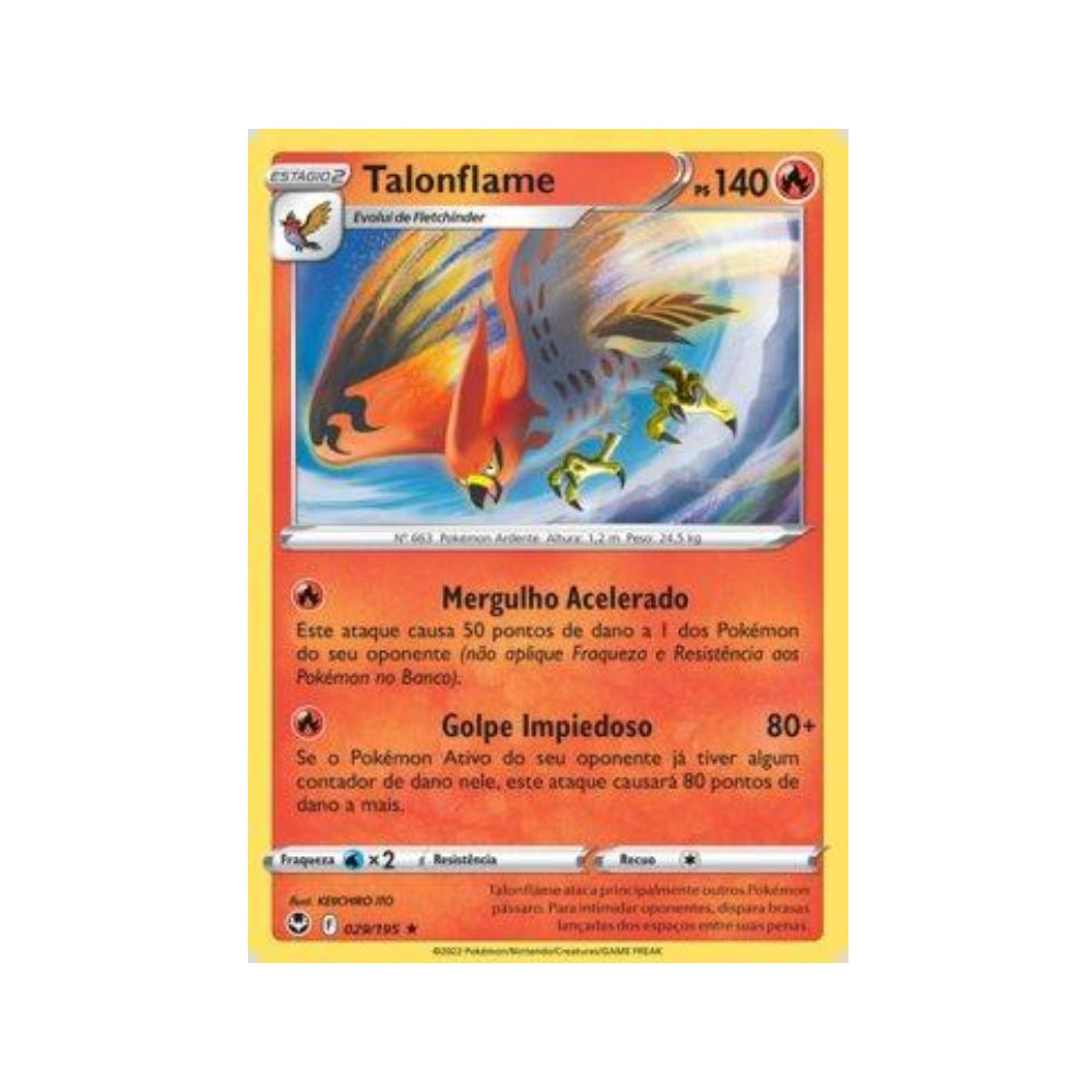 Talonflame 029/195 in Portuguese Silver Tempest Pokémon TCG