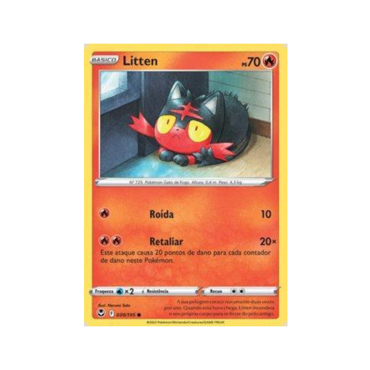 Litten 030/195 in Portuguese Silver Tempest Pokémon TCG