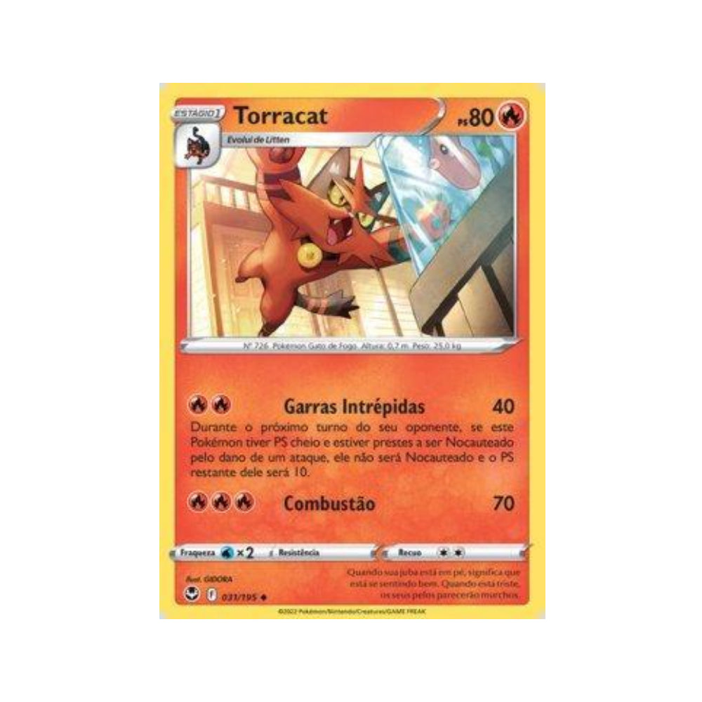 Torracat 031/195 in Portuguese Silver Tempest Pokémon TCG