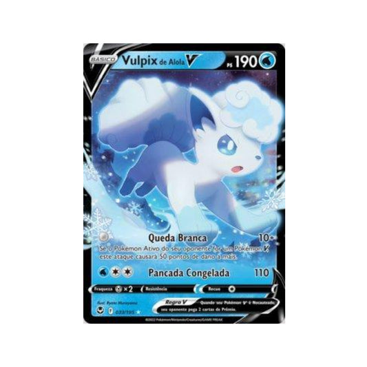 Alolan Vulpix-V 033/195 in Portuguese Silver Tempest Pokémon TCG