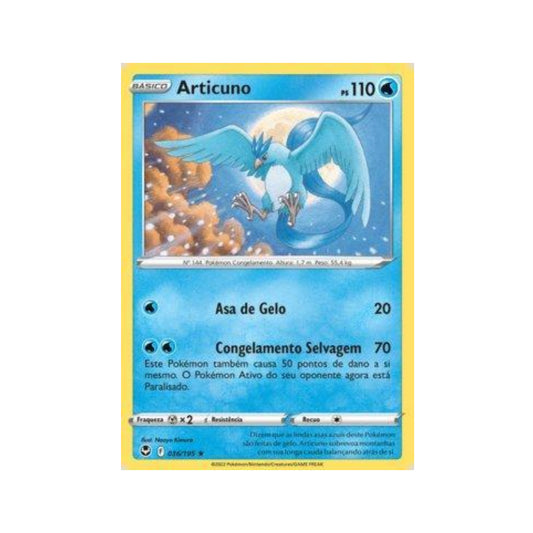 Articuno 036/195 in Portuguese Silver Tempest Pokémon TCG