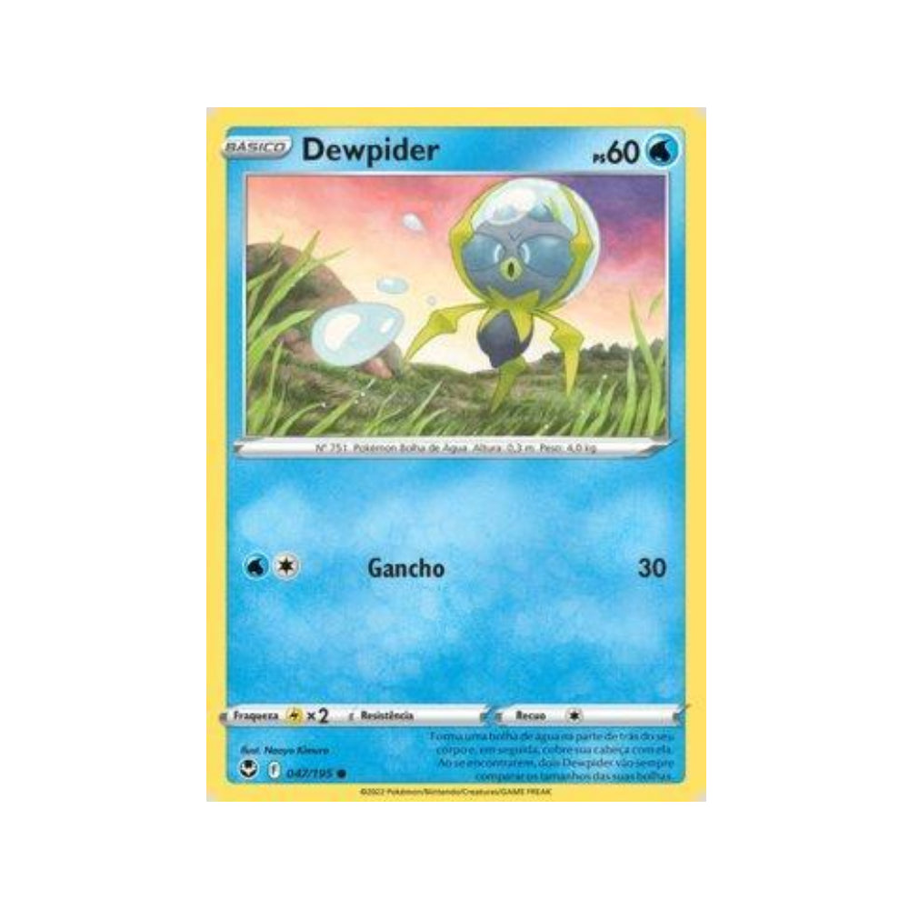 Dewpider 047/195 in Portuguese Silver Tempest Pokémon TCG